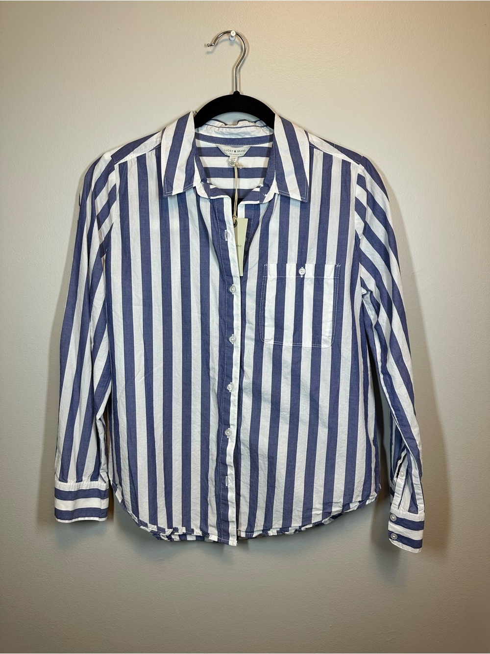 Lucky Brand - Blue and White Stripe Button-Up Shirt